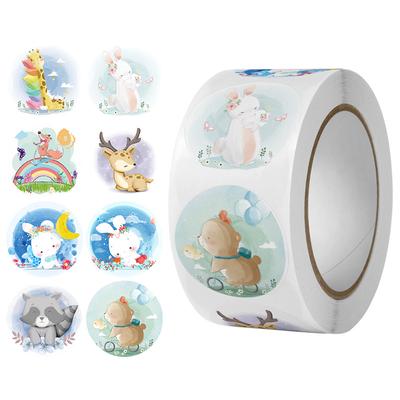 500 Cute Hand-Painted Animal Sticker Labels - Round Decorative Sealing Stickers