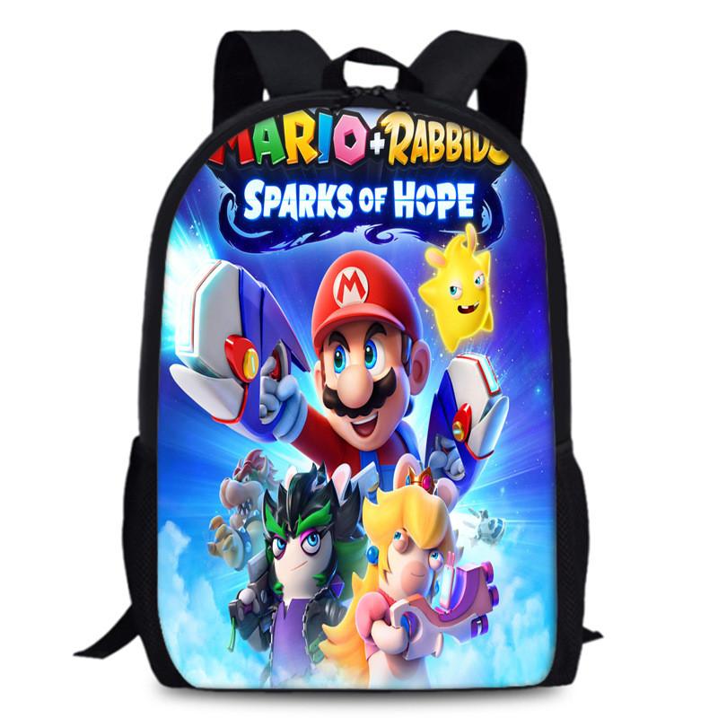 Mario Super Bros School Backpack Large Capacity Oxford Schoolbag Kids Gifts