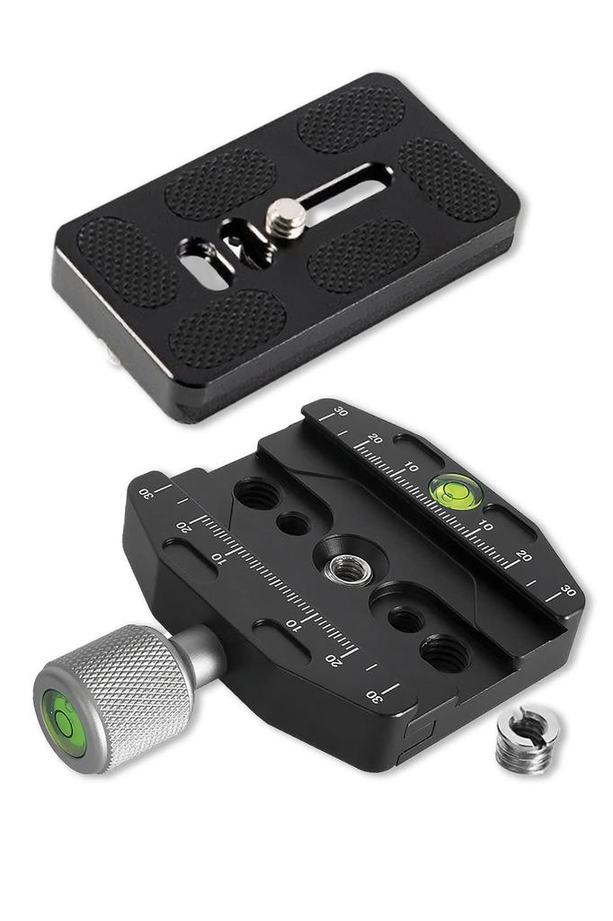 Archnote Quick Shoe Release 70mm to with Camera Plate Set Clamp, Arca-Swiss Compatible, Aluminum, 1/4" 3/8" Screw,