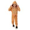 Christmas Onesie Costume for Kids Gingerbread Man/Santa/Green Elf Cosplay Outfit Unisex Plush Bodysuit for Halloween Christmas Carnival Festival