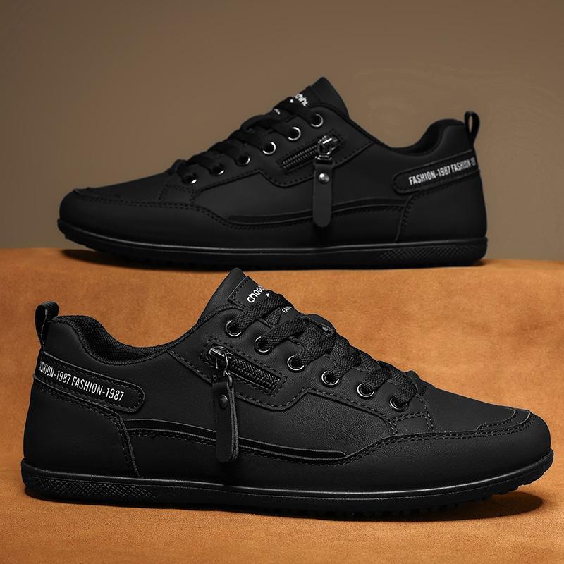 Fashion New Casual Shoes Men Sneakers Outdoor Leather Shoes Walking Shoes Loafers Comfortable Male Footwear Tenis Hombres Black White