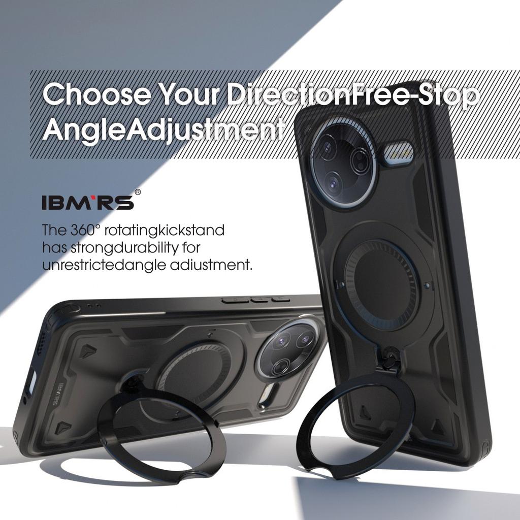 For Xiaomi Poco F7 Pro Phone Case [Magnetic Shockproof] with Stand & Lanyard Hole | Compatible IBMRS