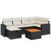 VidaXL Salon de Jardin avec Coussins 7 pcs, Canapés de Terrasse, Ensemble de Meubles de Patio, Mobilier d'Extérieur, Noir 3264836