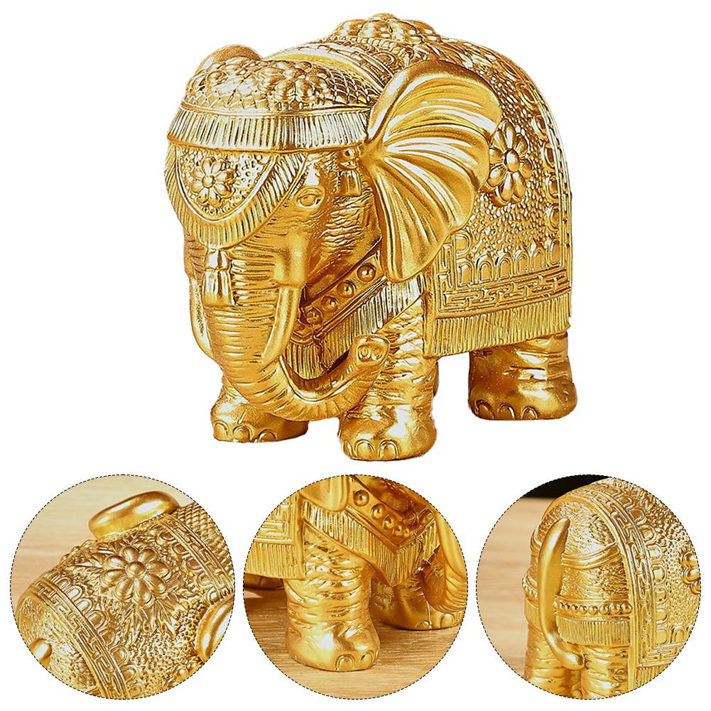 Gold Elephant Statue Elephant Statue Collectible Figurine Brings Good Luck Health Strength Elephant Ornament Gifts for Women Mom