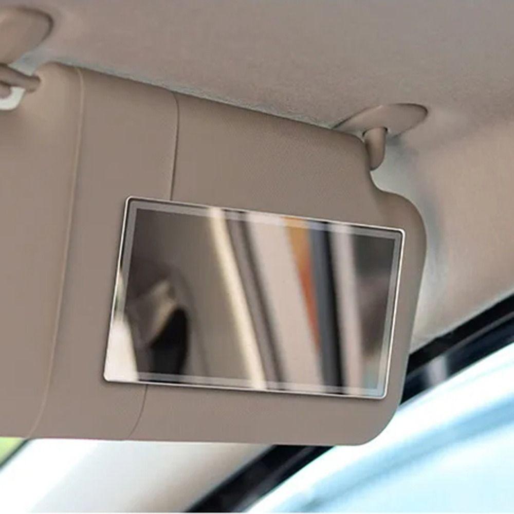 Stainless Steel Car Sun Visor Mirror Self-adhesive Car Interior Cosmetic Mirror Car-styling
