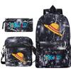 New Animation One Piece Printed Backpack for Primary and Secondary School Students Large Capacity School Bag Combination Three-piece Set