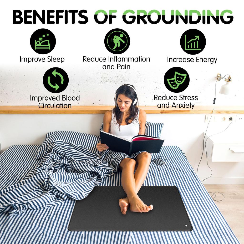 Grounding Mat, Grounding Mat for Bed 23.6 * 35.4. Earth Mat Grounding Pad, Grounding At Home