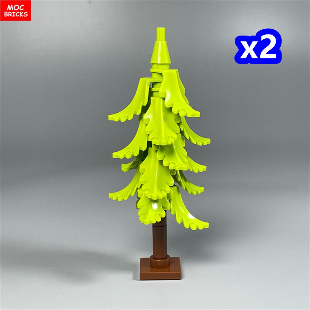 MOC Bricks Plant Winter Tree Model Forest Bush Pine Building Block City Street House Cottage Scene Decoration Kid Toy Gift