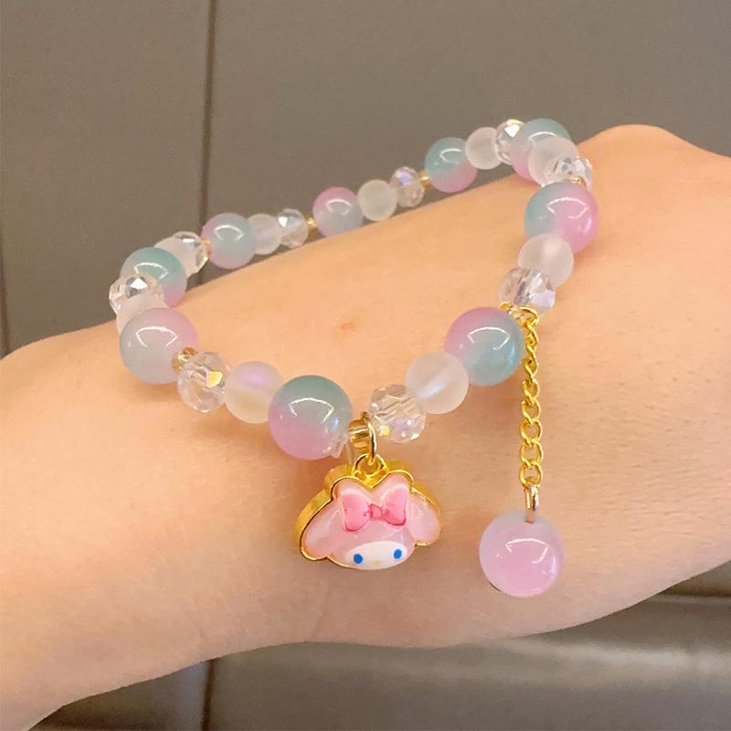 

Мультяшный милый браслет Sanrio для девочек Kawaii-браслет Creative Hello Kitty Beaded Bracelet Girl Gifts