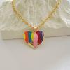 Heart Shape Rainbow Drip Enamel Earrings Necklace Set Necklace And Earrings Lightweight Alloy For Daily Wear Party Gifts