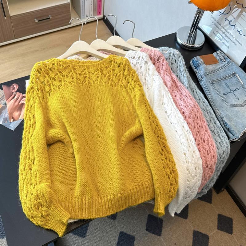 2026 Autunno Inverno Nuovo Maglione da Donna Pullover Lavorato a Maglia Moda Top Camicia a Manica Lunga da Donna T-shirt Sottili Casual Sformate Monocolore