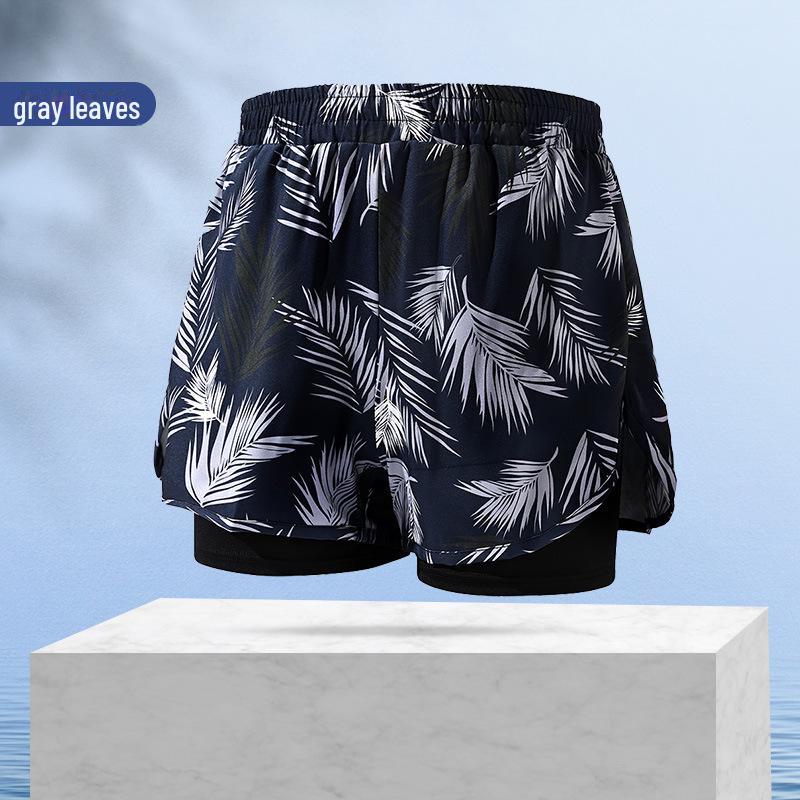 

2024 Мужские двухслойные быстросохнущие плавки-шорты — большие, свободный крой, не смущающие, профессиональные