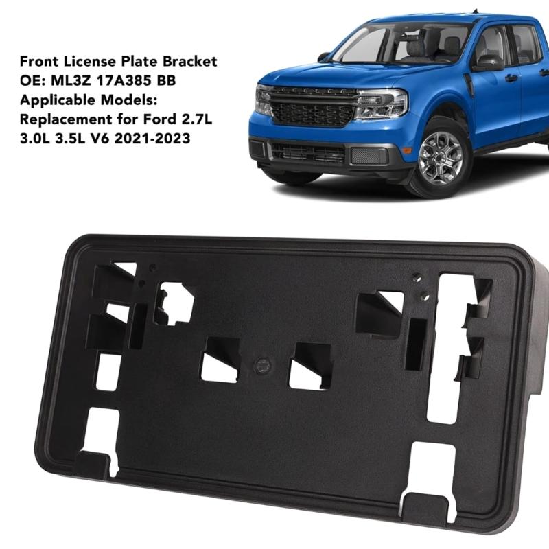 Front Bumper License Plate Bracket Frame Fixed Holder Number Stand Secure Mounting Compatible For F150 0 ML3Z17A385BB