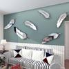 8 Pcs/Set Feather Plume 3D Mirror Wall Sticker For Living Room Art Home Decor Vinyl Decal DIY Acrylic Sticker Mural Wallpaper