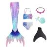 Girls Swimming Mermaid Tail Mermaid Costume Dress Cosplay Children Christmas Birthday Gift Fantasy Swimsuit Can Add Monofin Fin