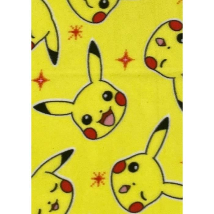 Plaid - POKEMON - Visages Pikachu - 100 X 140 Cm