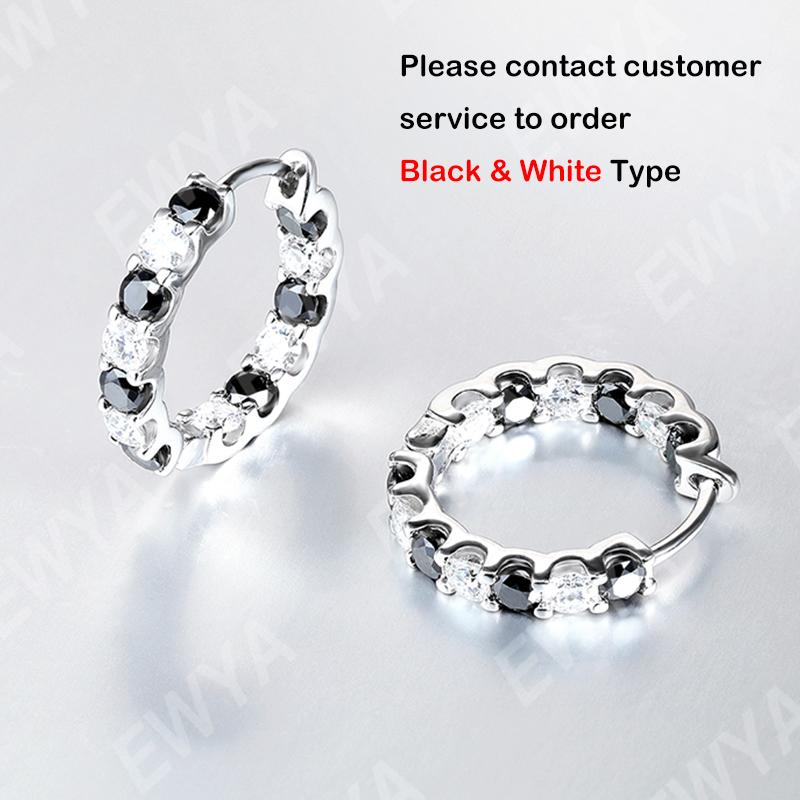 EWYA Luxury Moissanite Hoop Earrings 2.6 Carat D Color S925 Silver Earring For Women Party Fine Jewelry Christmas Gift