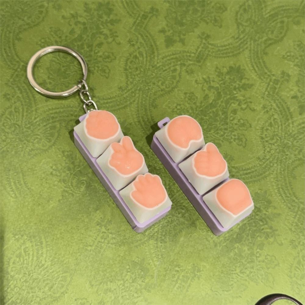 Decompression Keyboard Key Fidget Keychain DIY Keycaps Keyboard Key Toy Clicker Toy  Stress Relief