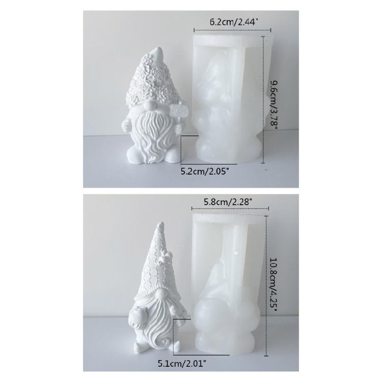 3D Gnome Silicone Mold Cute Dwarf Decorative Crafts Mold for DIY Crafts Scented Candle Soap Making,Home Decors Moulds