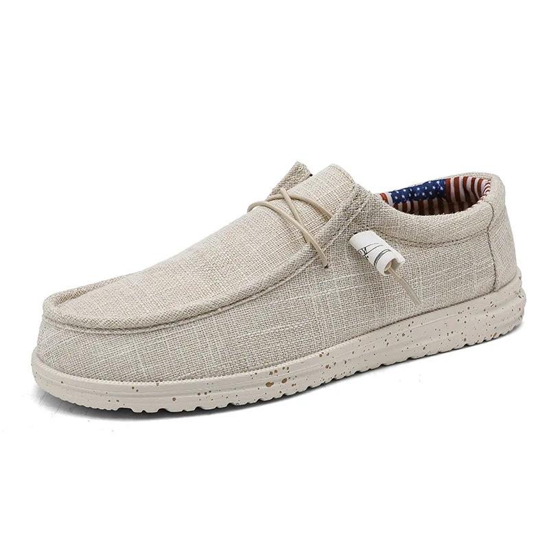 Fashion Plus Size 39-47 Men's Loafers Fashionable Men's Breathable Lightweight Casual Canvas Shoes Driving Shoes