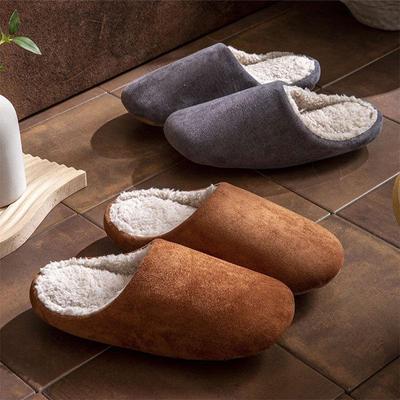 Damen Herbst/Winter Dual-Use Hausschuhe mit Absatz aus Baumwolle, Leise & Weiche Unterseite aus Hirschleder-Samt, Warme Unisex-Hausschuhe für Holzböden.