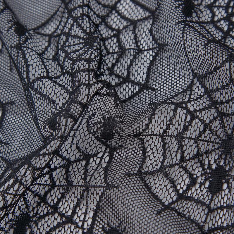 Halloween Lace Black Table Cloth Party Decoration Skull Table Cover Festival Party Decorative Embroidered Spider Web Tablecloths