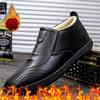 Mode Hiver Plus Velours Chaud Chaussures en Coton Chaussures Décontractées en Cuir Chaussures pour Hommes