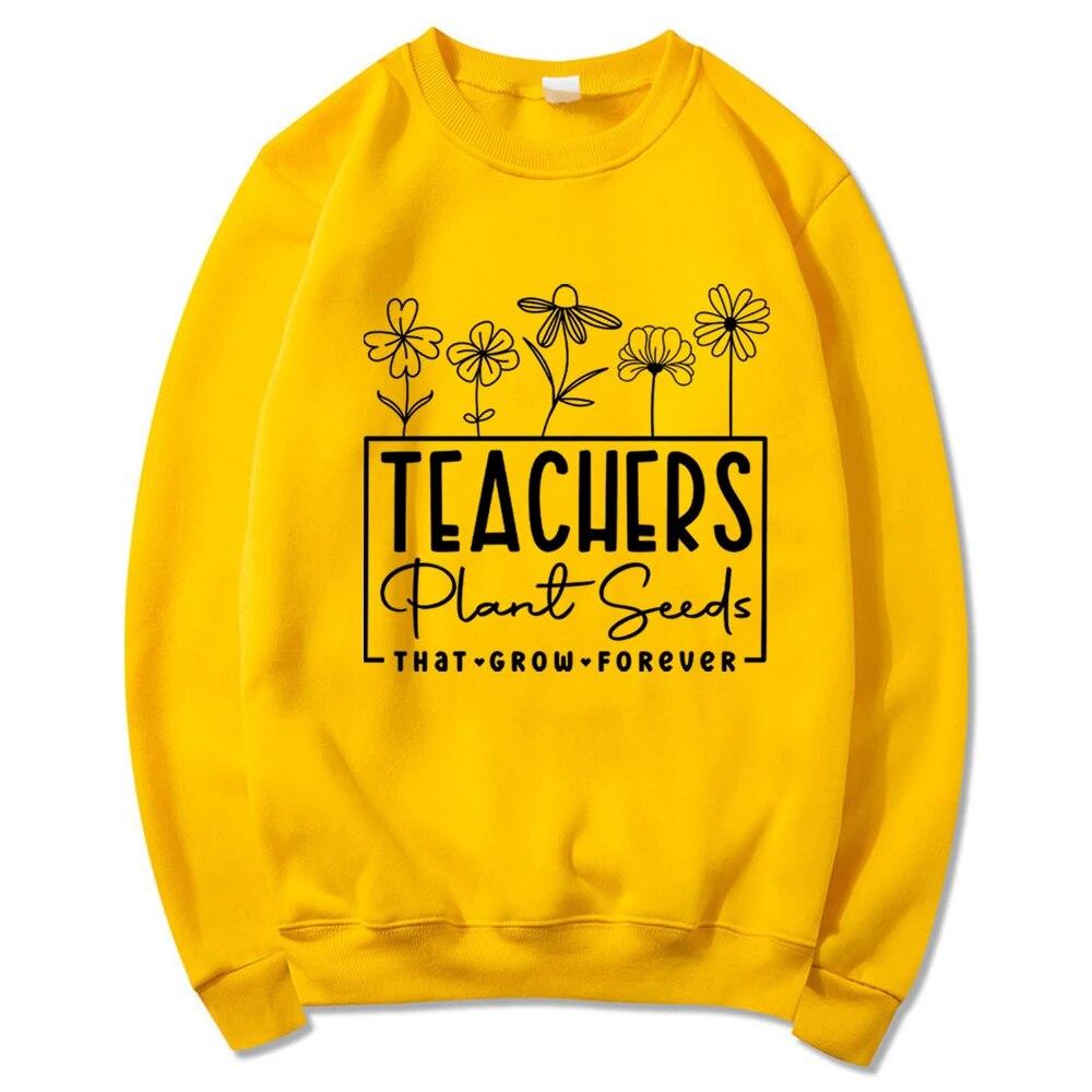 

Толстовка унисекс для учителей, семена растений, которые растут вечно, толстовка в стиле ретро, ​​футболка с цветком для учителя, забавные футболки для учителей, подарки для учителя 4XL