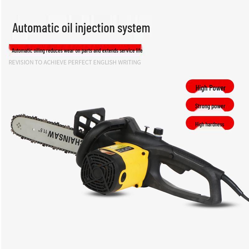 High-Power Portable Electric Chainsaw for Home Woodworking