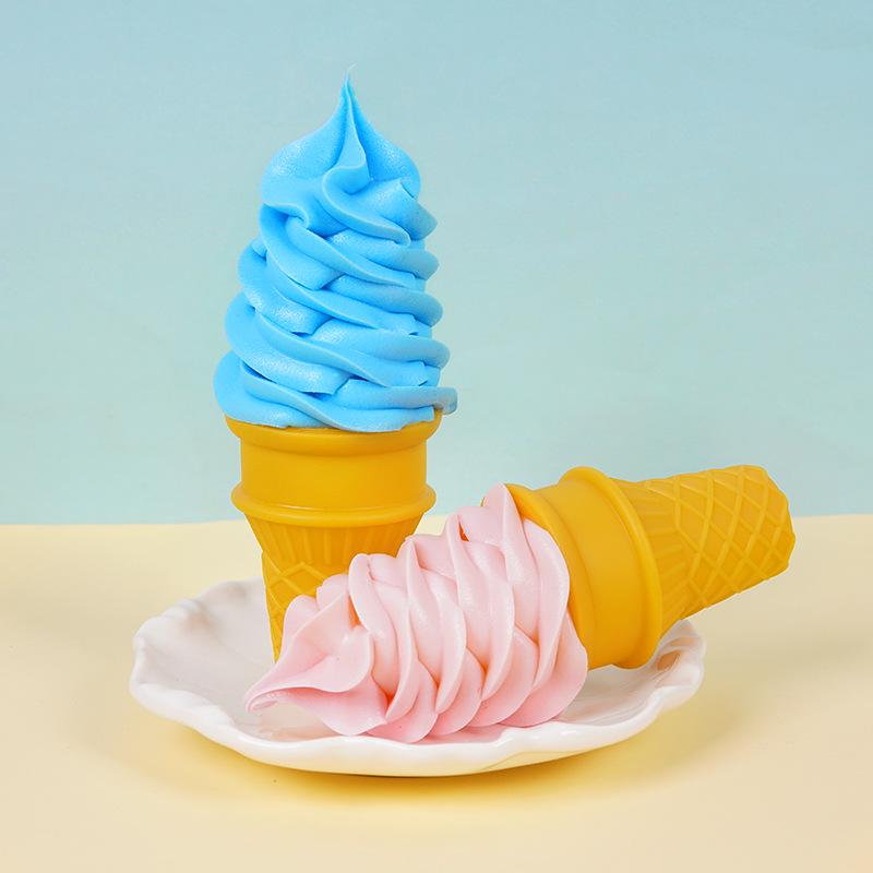 Simulation Ice Cream Cone Prop: Crispy Sweet Cone Model for Night Market Stall or Dessert Decor