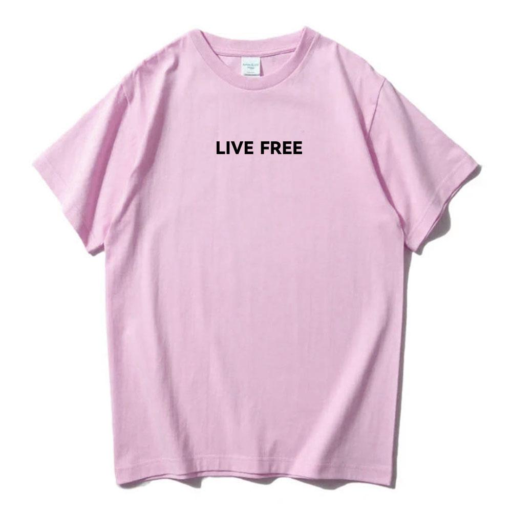 Live Free Charlie Kirk Freedom T-shirt Cotton Loose Casual Male Tshirts Fashion Unisex Streetwear Letter Graphic Printing Tees