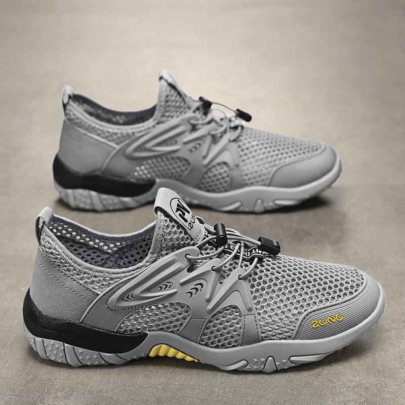 Fashion Men's Shoes Summer Breathable Mesh Outdoor Non-slip Light Walking Casual Trekking Sneakers Beach Wading Shoes Male