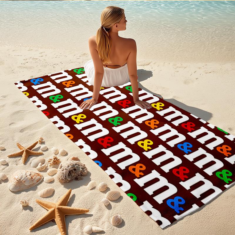1Pc Colorful Pixel Beach Towel, Quick Dry, Multi-Use for Beach Pool Gym Yoga Home Travel, Christmas, Halloween, Xmas Gift M928887