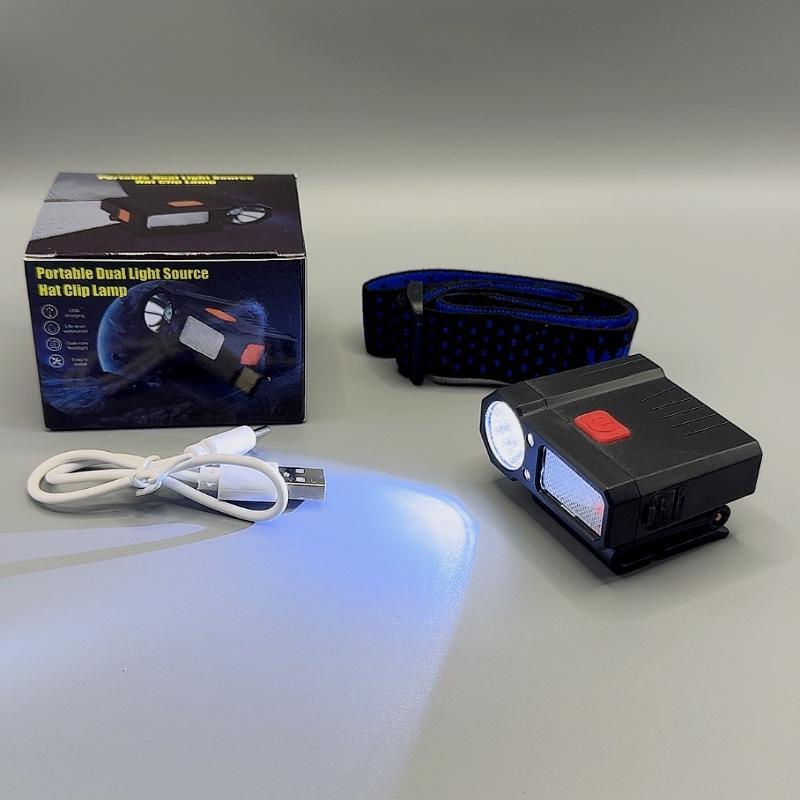 COB LED Clip Headlamp Waterproof Intelligent Induction 1 PCS High Brightness for Fishing Camping Night Running