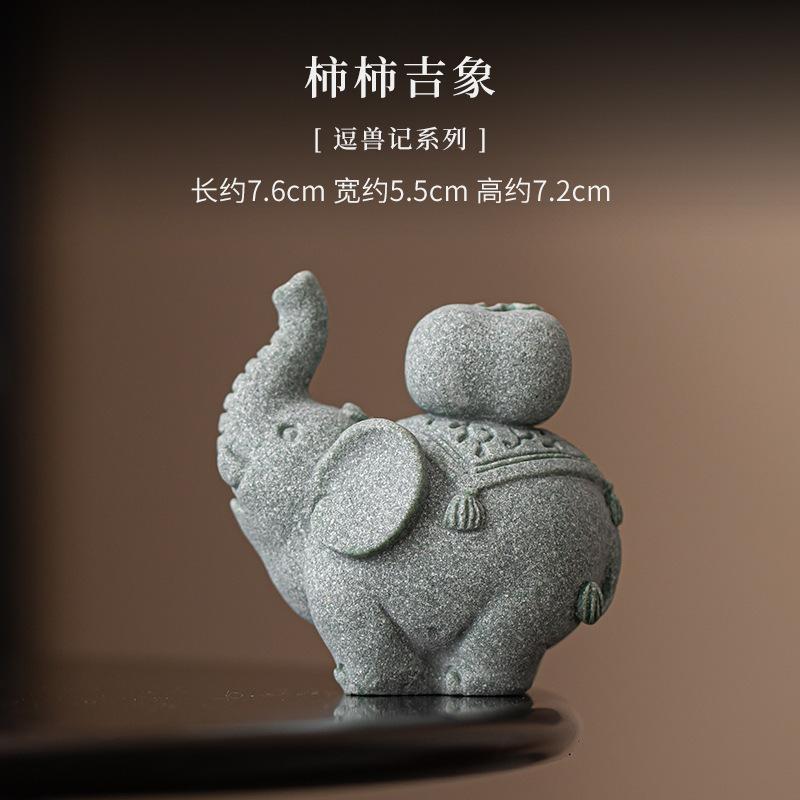 Kreative Glücksbringende Reichtum Grüner Sandstein Tee-Haustier Ästhetisches Aquarium Landschaftsgestaltung Tee-Figur Spielzeug Tee-Statue Ornamente