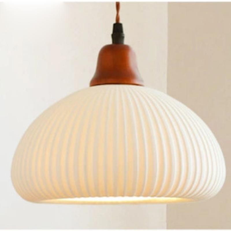 LED Retro E27 Kleine Pendelleuchte Wohnzimmer Schlafzimmer Nachttisch Pendelleuchte Keramik Messing American Nussbaum High-End Barleuchte