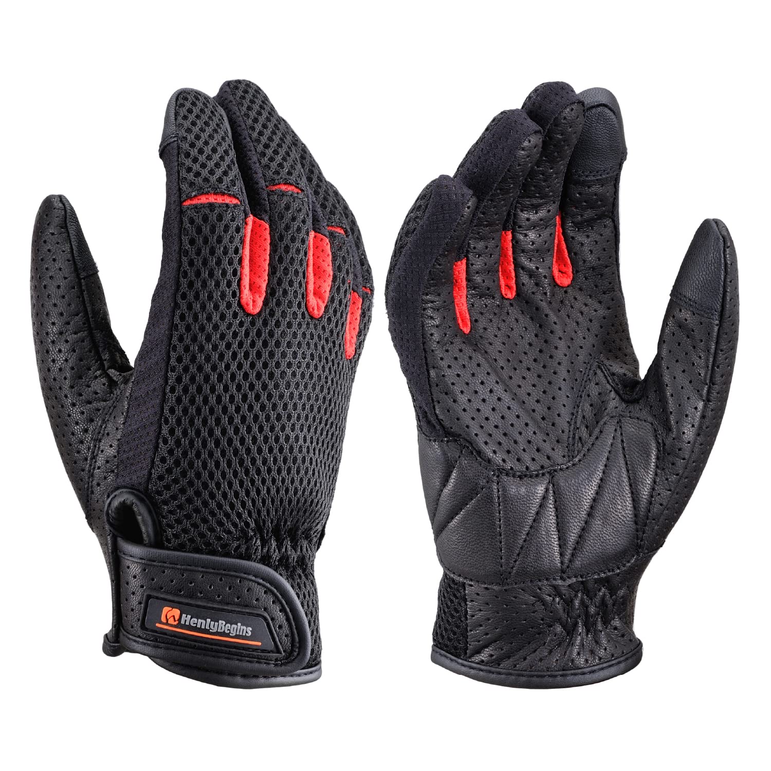 

Daytona Motorcycle Leather Smartphone Full Standard Size 25840 Gloves, Summer, Mesh, (Goat Leather), Compatible, Mesh, Gloves, HBG-072, Red, M,