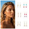 Pearl Starfish Stud Earrings Exaggerated Shell Drop Earrings Rhinestone Dangle Earrings  Lady/Gifts
