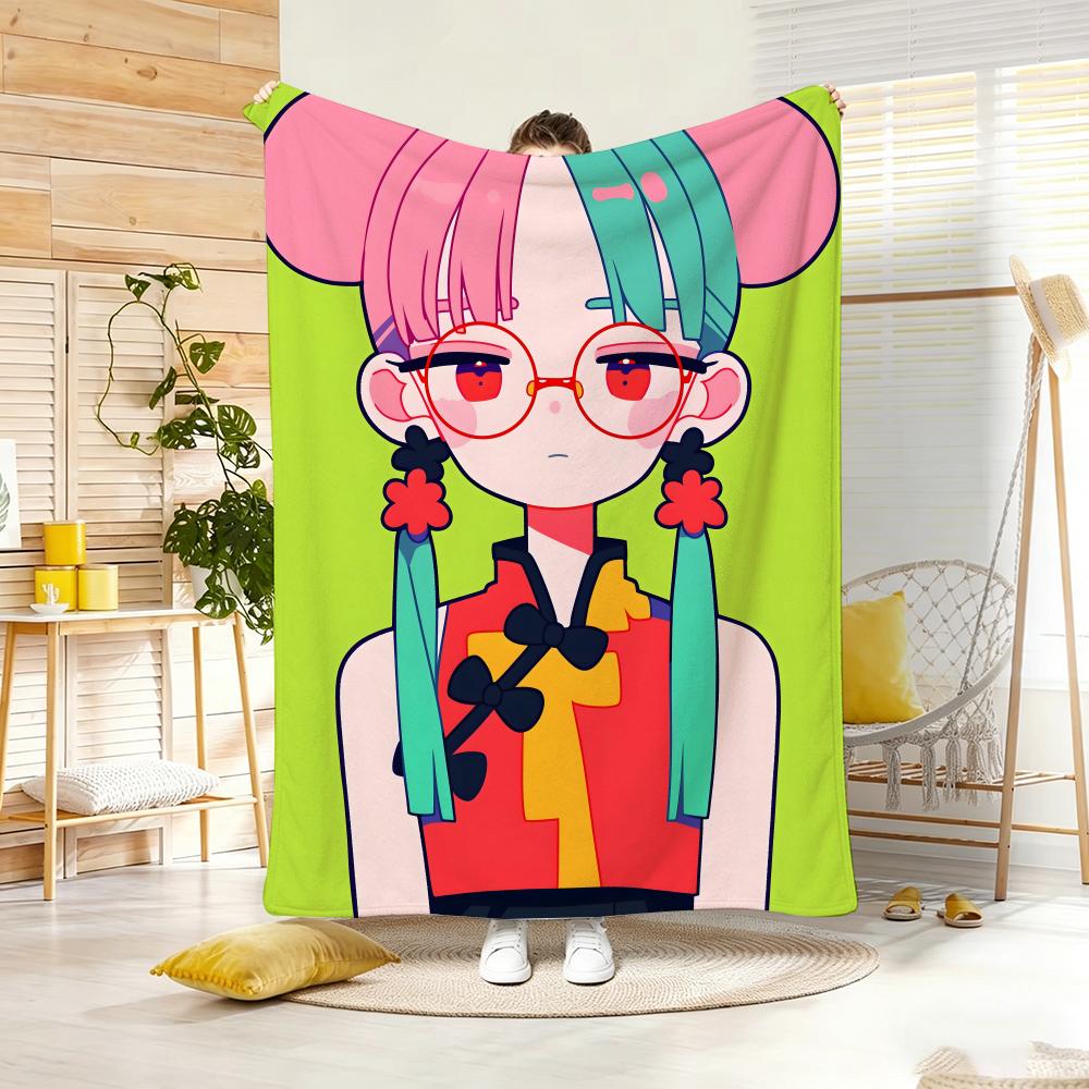 Artwork G-Girl with Glasses Throw Soft Warm Throw Blanket for Bedroom Living Room Bed Travel Camping Picnic Gift