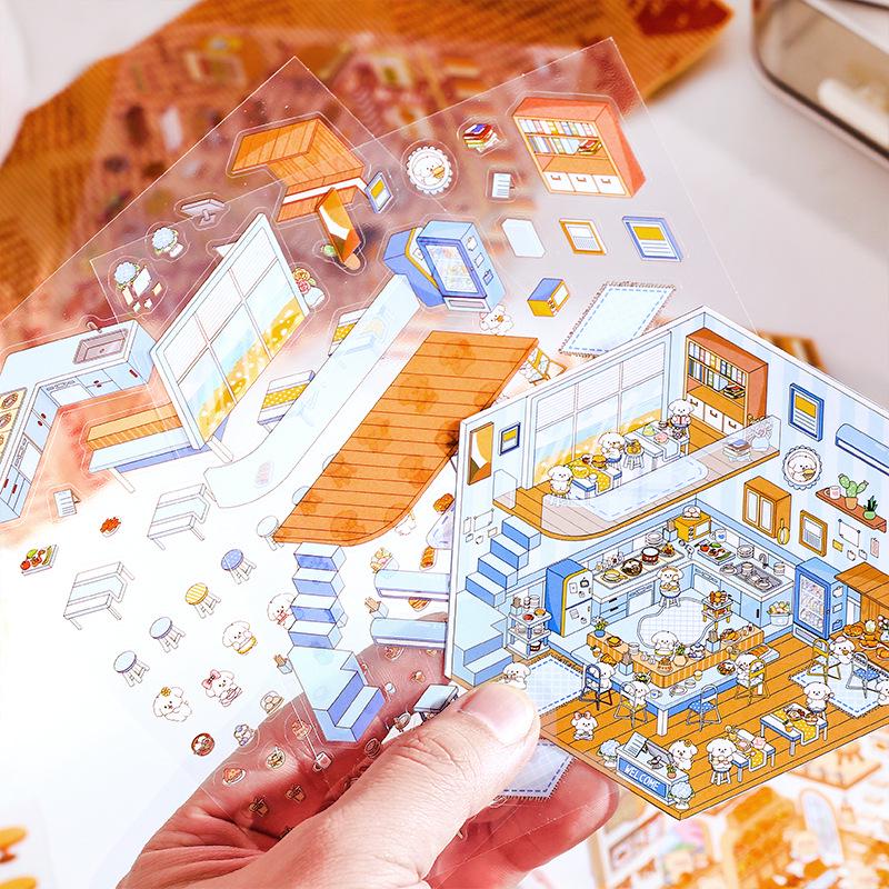 No-Cut Educational DIY Storage Scenery Stickers for Journals