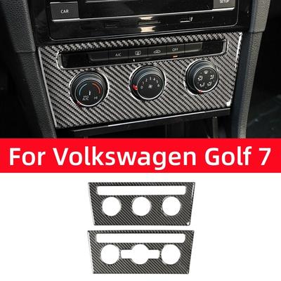 For Volkswagen Golf 7 Mk7 Vii 2013- Dashboard Air Condition Control Button Knob Switch Panel Frame Sticker Car Accessories
