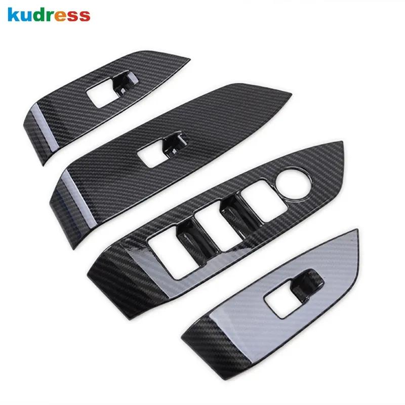 For Mazda CX-5 KF CX-8 2017-2024 2025 Carbon Car Door Armrest Window Lift Switch Button Panel Cover Trim Interior Accessories
