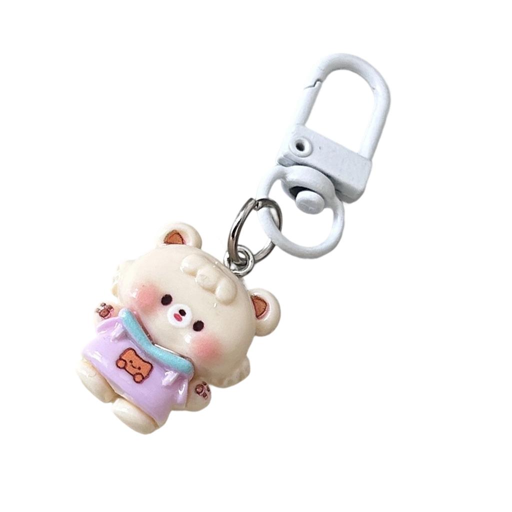 Cute Cartoon An Imal Keychain Resin Charm Creative Friendship Keyring Perfect Gift For Friend And Couples
