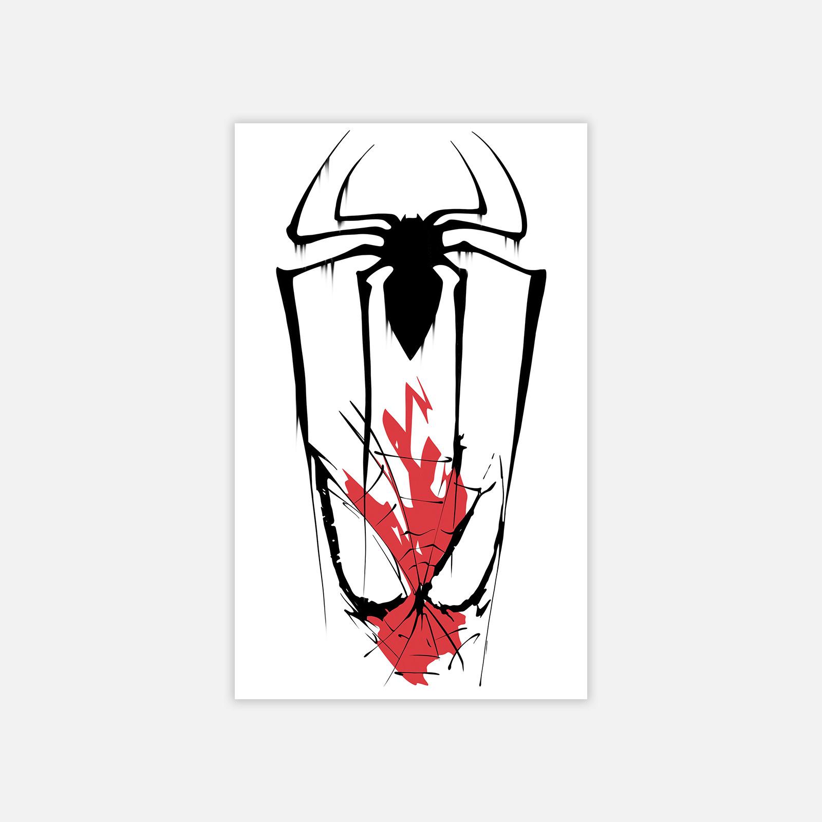 Dark Spider Fire Lamp Tattoo Sticker Personality Domineering Niche Male And Female Tattoo Sticker 11*18