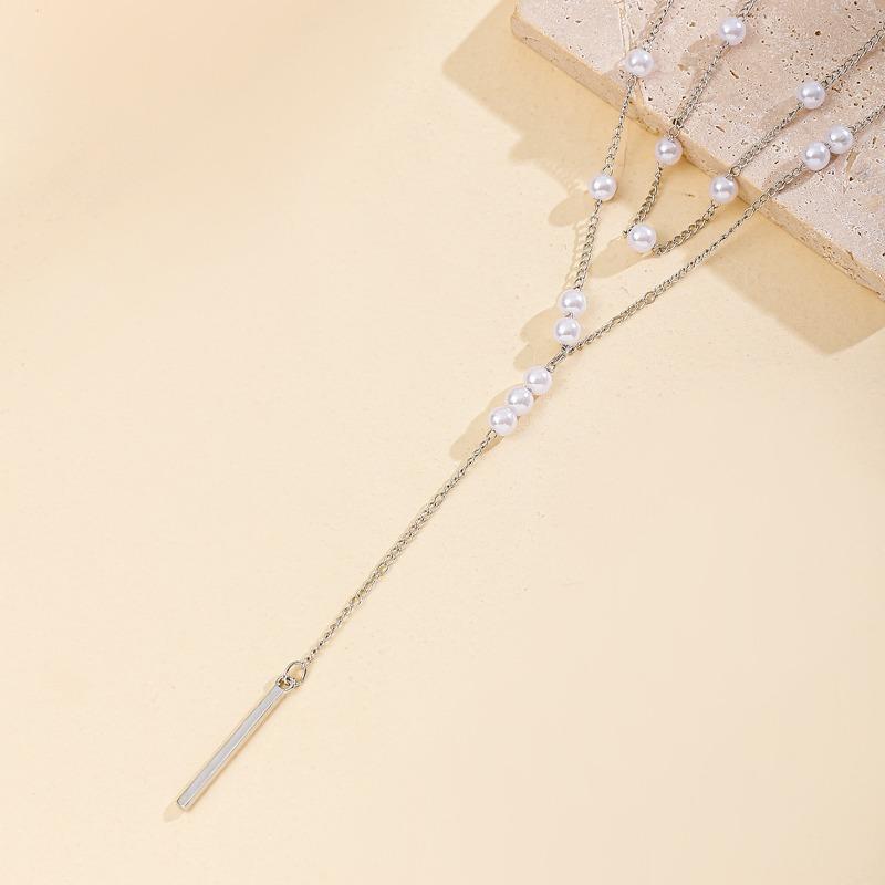 Pearl Necklace New Jewelry Niche High-end Accessories Sweater Chain Light Luxury Fringed Collarbone Chain