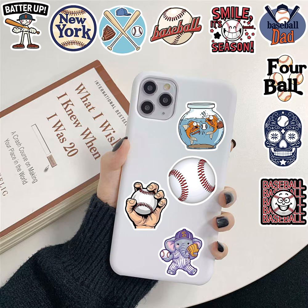 50/100PCS Baseball Sticker Waterproof Scrapbooking Collage Luggage Laptop Phone DIY Art Picture Gift Luggage Cartoon Sticker