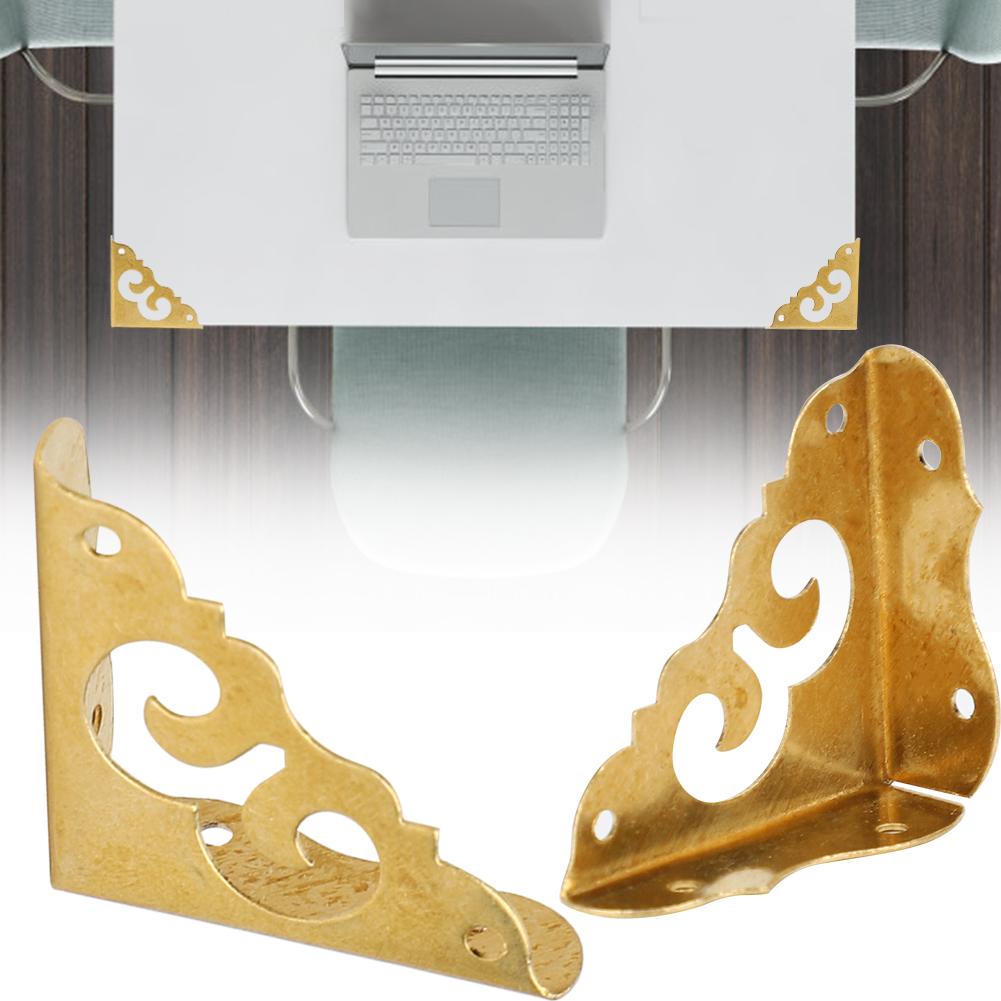 6Pcs Retro Decorative Corner Cover Brass Jewelry Gift Box Guard Furniture Hardware Accessories