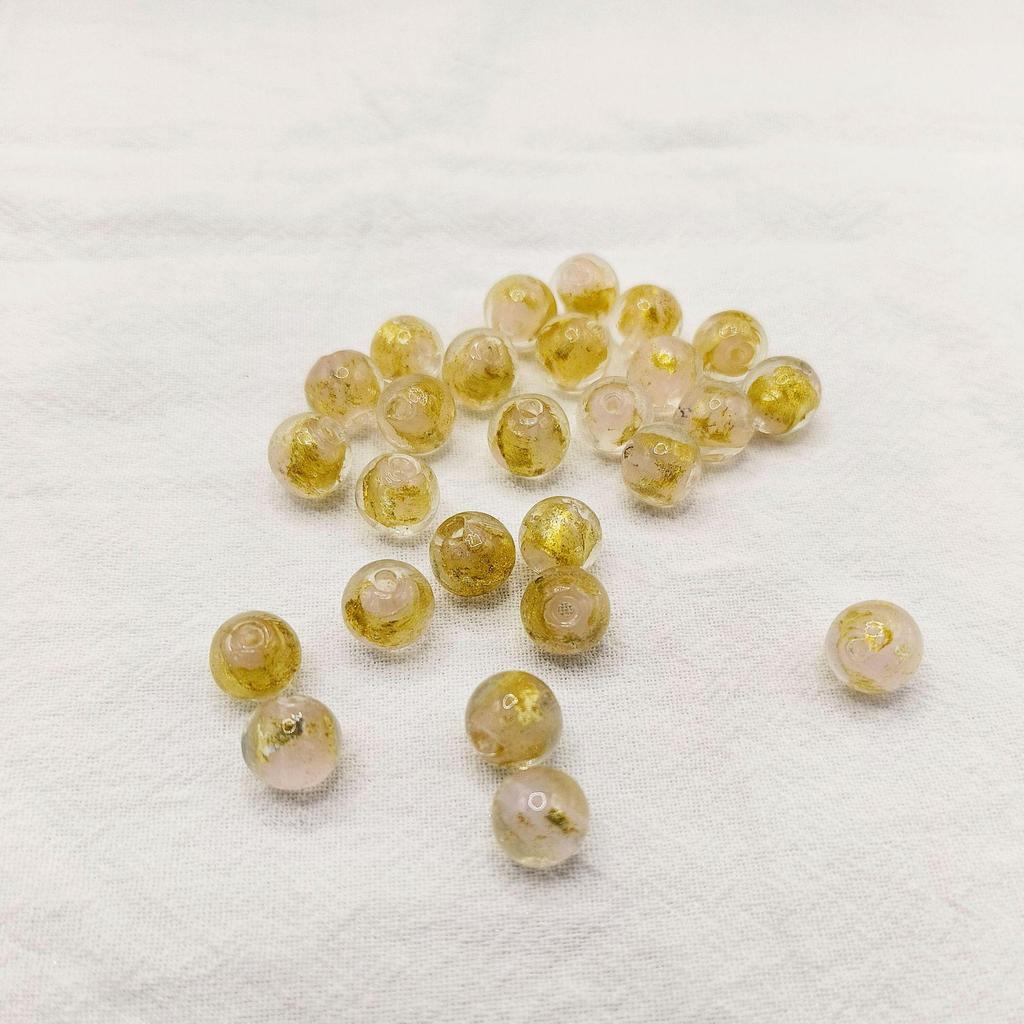 Ancient Style Gold & Silver Foil Glass Cylinder Beads for DIY Bracelet Jewelry