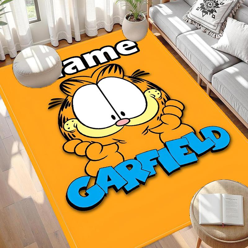 Custom Name Personalized Garfield Print Carpet, Versatile Home Decor Rug, for Playroom, Apartment, Balcony, Entryway, Hallway Gift