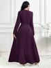 Elegant 2025 Autumn/Winter Solid Color Slim-Fit Evening Gown - Fashionable, Comfortable Long Dress